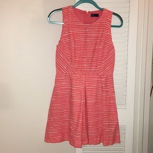 Fit and flare coral summer dress